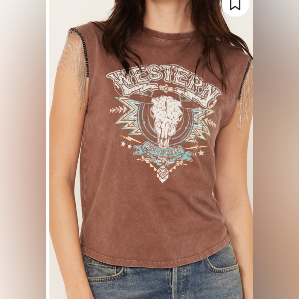 Boot Barn Rock & Roll Denim Women’s Chain Fringe Top BRAND NEW W/TAG. Size M - Picture 6 of 15